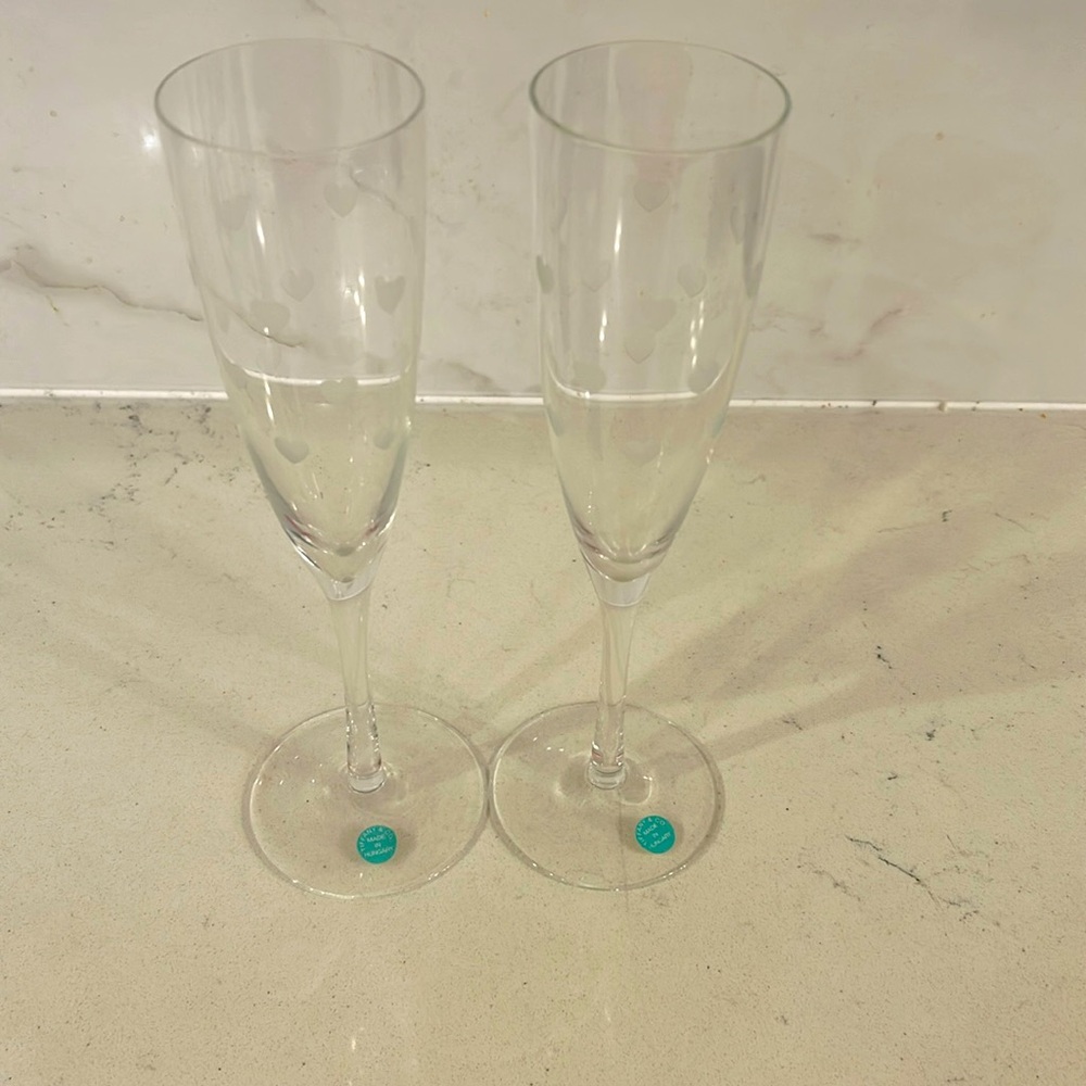 RARE 👗Tiffany & Co. Heart flutes - retired and no longer made . Heirloom flutes